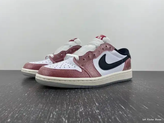 1st Kicks Shoes BLACK' JORDAN LOW 1 OG AIR X 'RED TROPHY FN0432-017 ROOM 0603